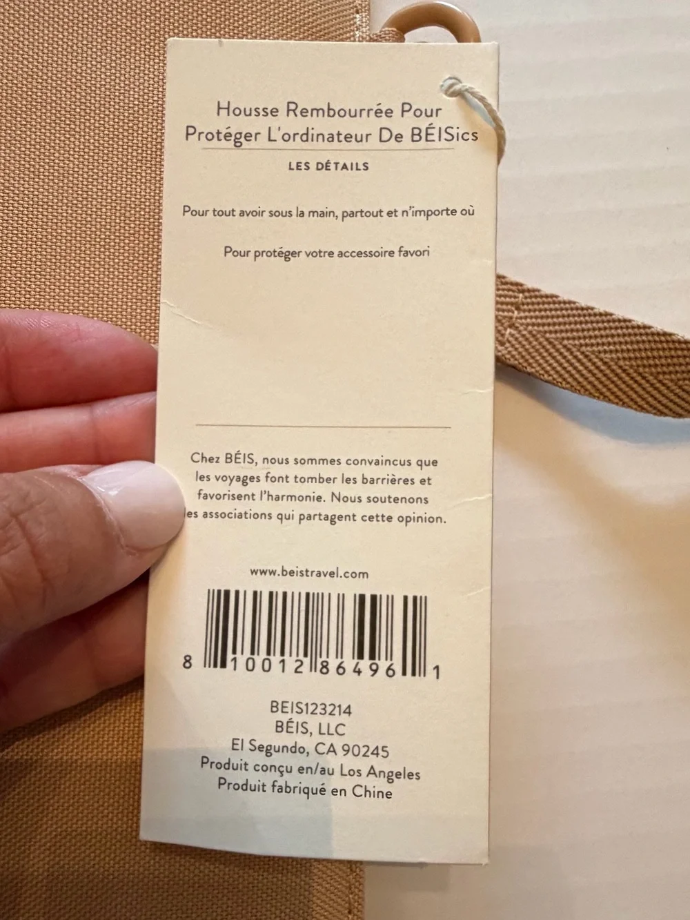 NWT - BEIS The Beisics Laptop Case in Beige